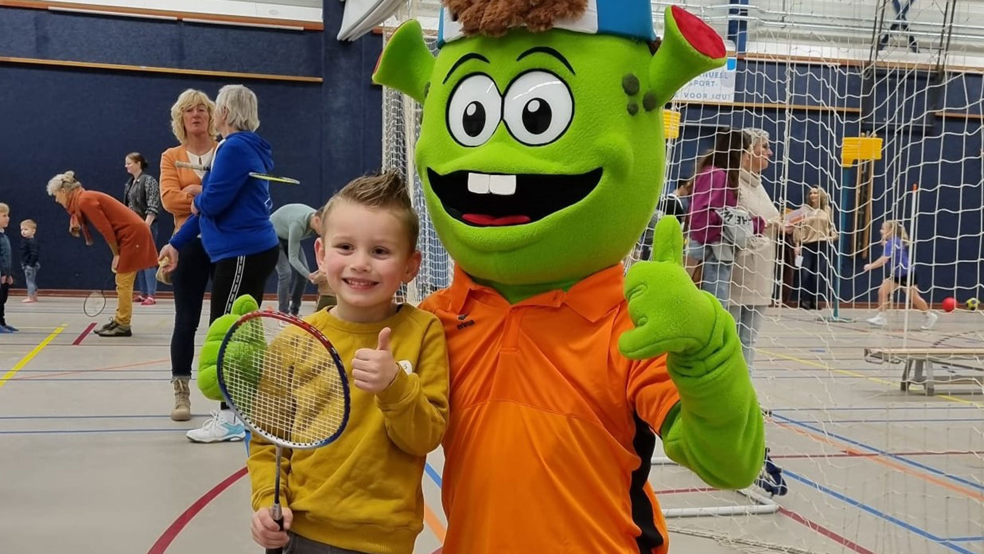 Sportinstuif mascotte Sjors, foto Meppel Actief