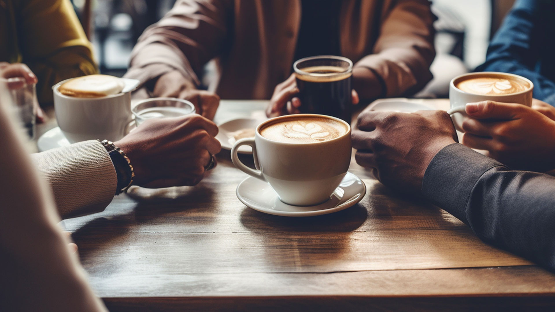 Handen koffie, foto aangeleverd door Kremer Uitvaartzorg