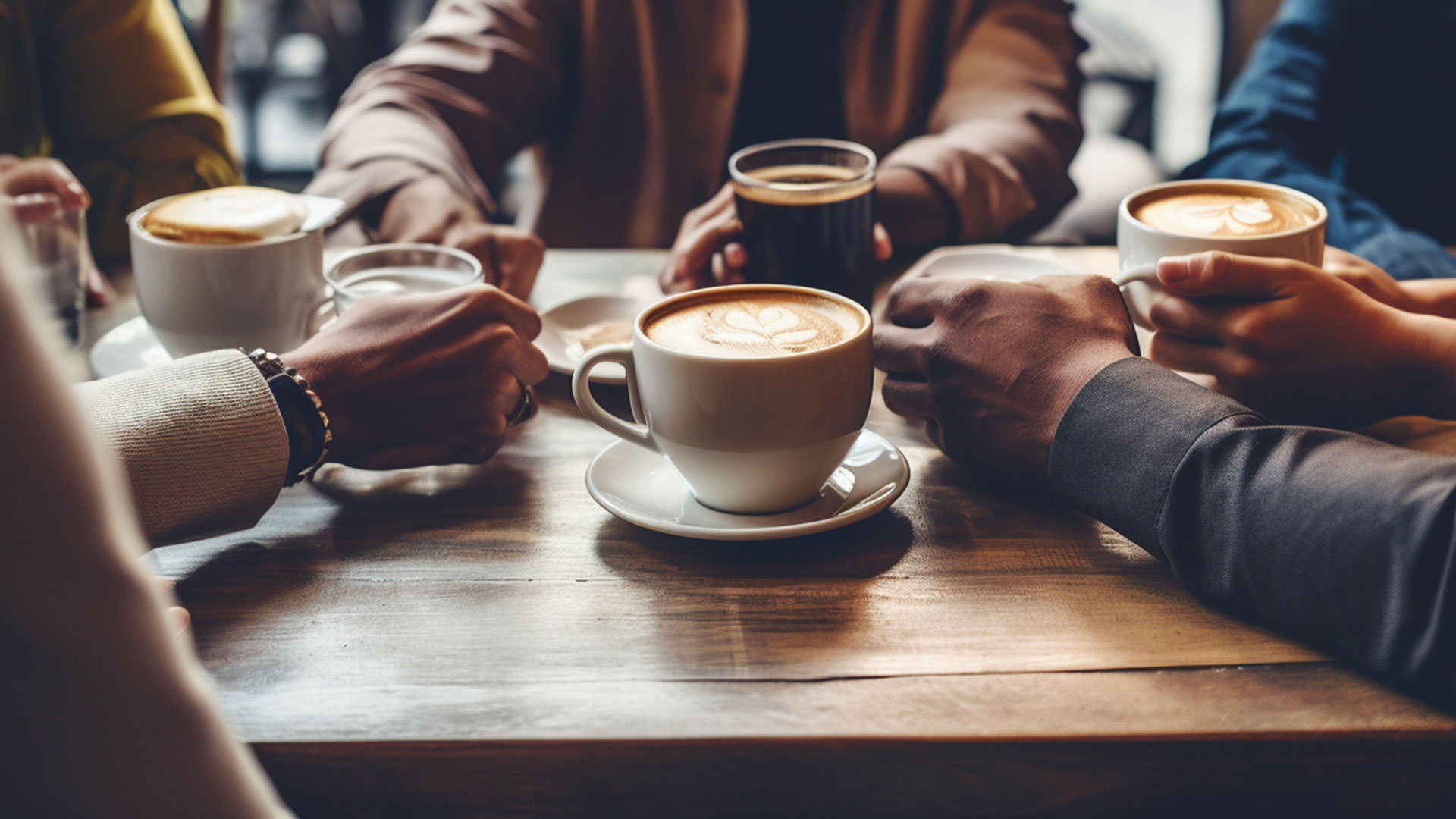 Koffie handen, foto aangeleverd door Kremer Uitvaartzorg