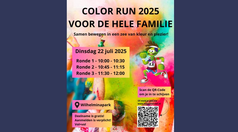Aanmelding open: de kleurrijkste run van de zomer door het Wilhelminapark