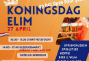 In Elim zal maandag 27 april ook Koningsdag gevierd gaan worden. De Culturele Vereniging op Koningsdag heeft diverse activiteiten uitgezet. Zo is er onder meer een fietstocht en een kleedjesmarkt.