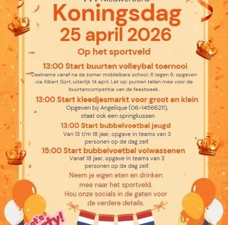 In Nieuweroord vieren ze Koningsdag op zaterdag 25 april. Er zijn tal van activiteiten georganiseerd door het VVV-bestuur. Het bestuur heeft er dit jaar voor gekozen om het feest eerder te vieren, zodat de inwoners maandag in de andere steden en dorpen Koningsdag kunnen vieren.