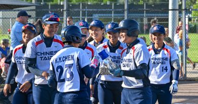 De dames softballers van Chinees Taipei