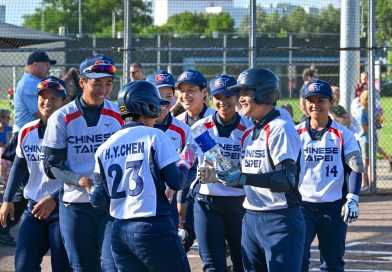 De dames softballers van Chinees Taipei
