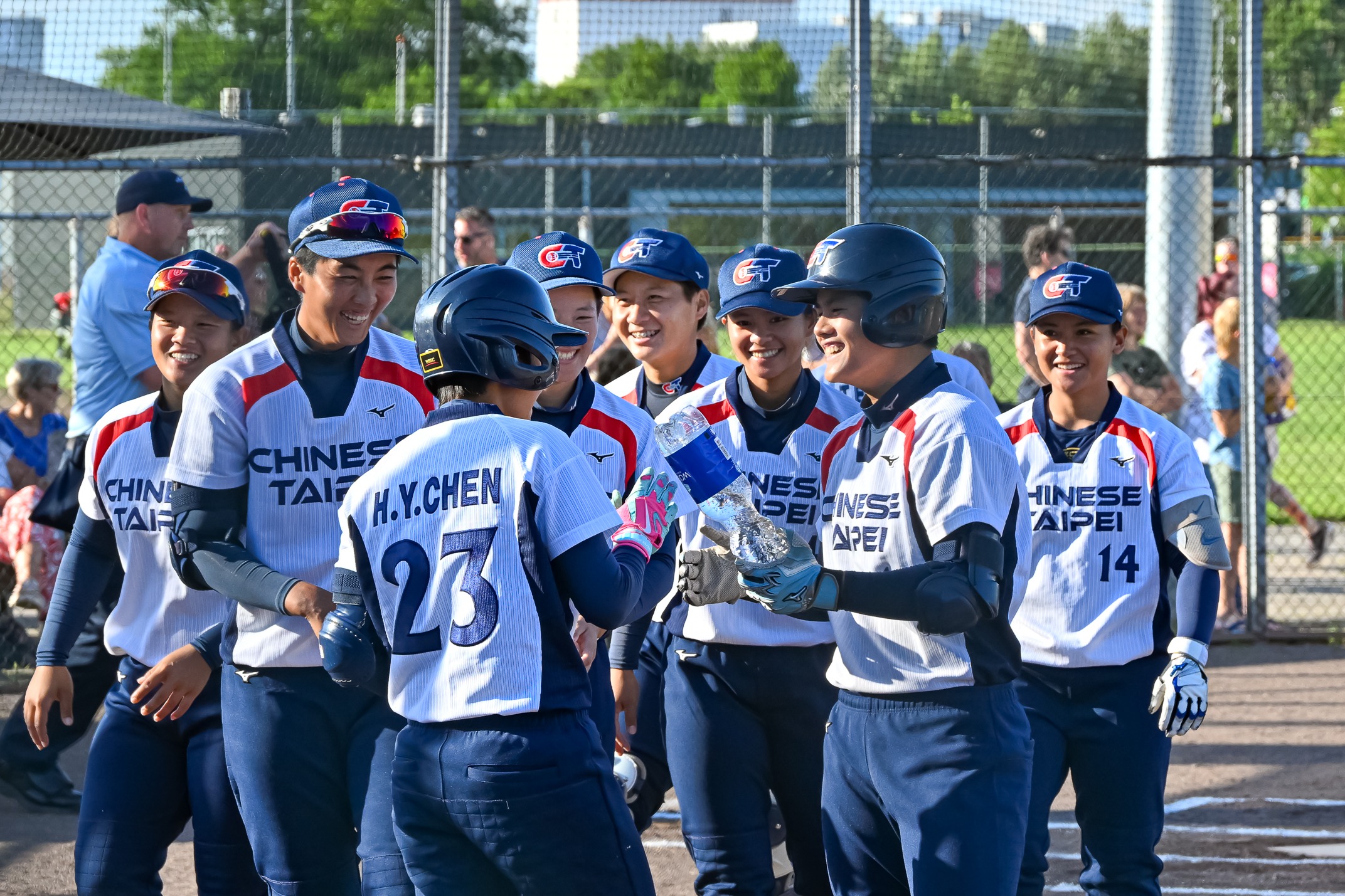 De dames softballers van Chinees Taipei